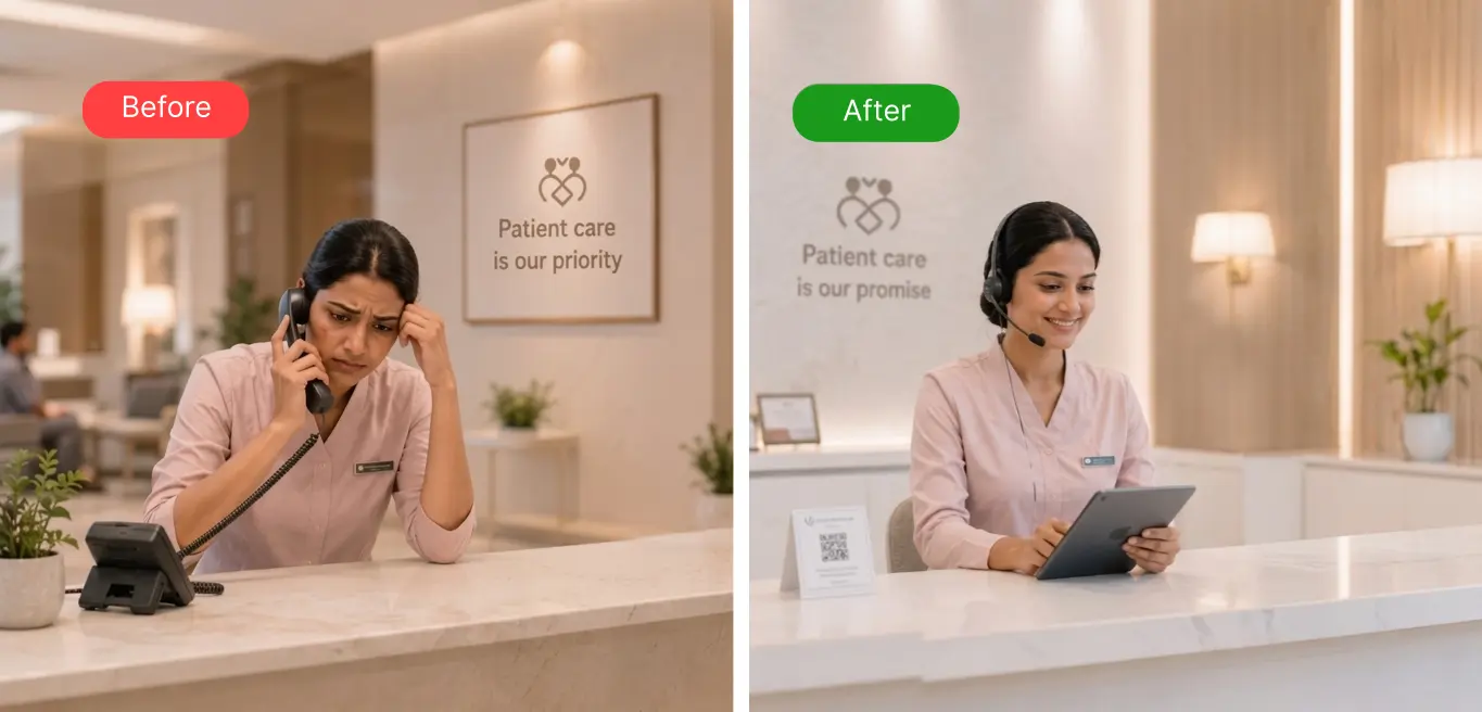 Front office before and after